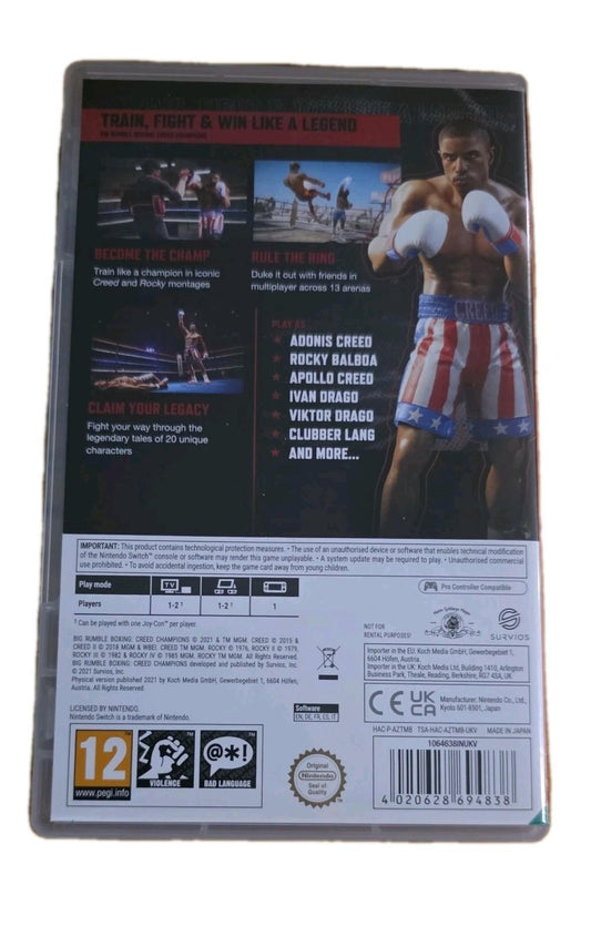 Big Rumble Boxing Creed Champions Day One Edition Nintendo Switch 2021 PEGI 12