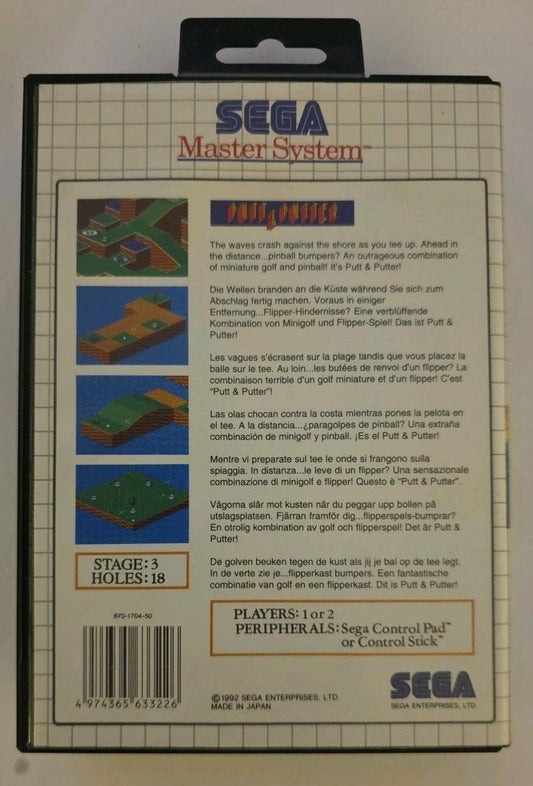 Putt & Putter Sega Master System PAL Complete CIB With Manual Golf Tested