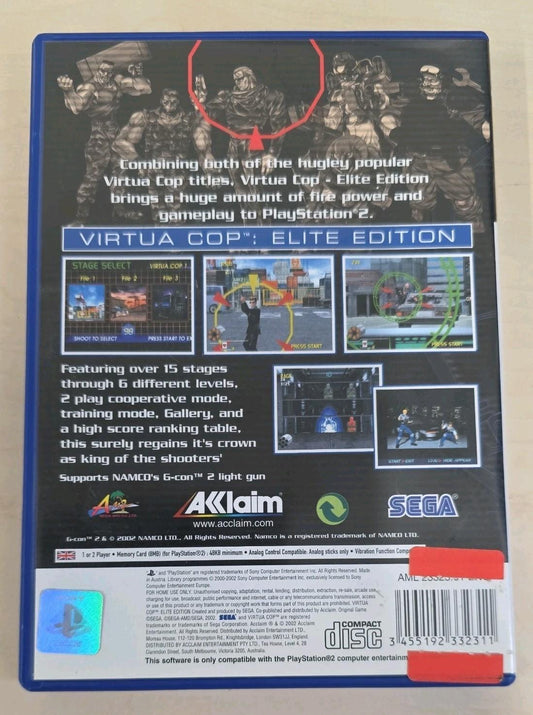 VIRTUA COP Elite Edition Playstation 2 PAL UK PS2 Shooter Game CIB Complete