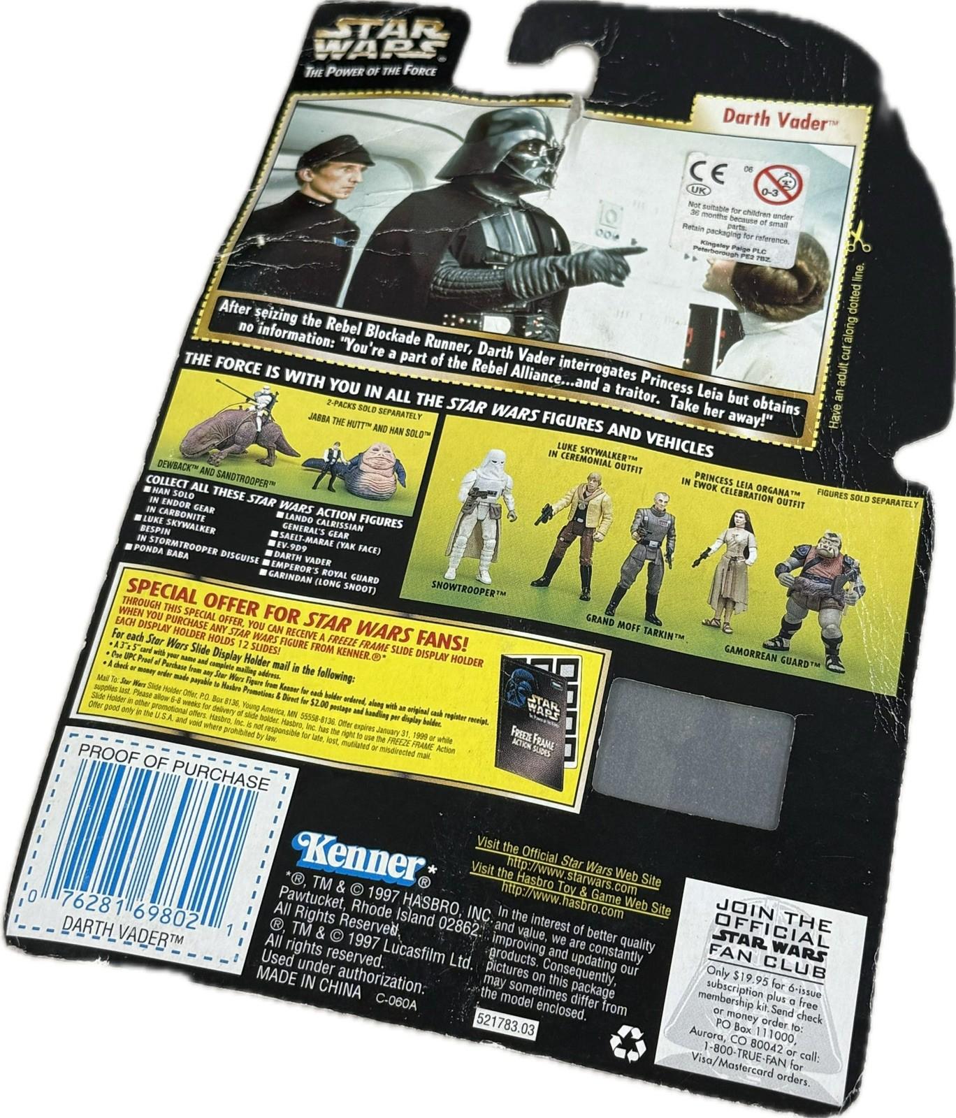 Star Wars POTF Darth Vader Freeze Frame 1997 Kenner MOC Figure