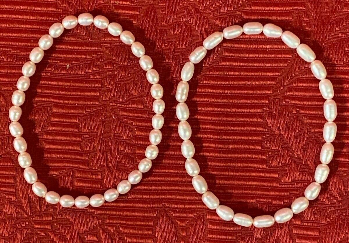 2 x Beaded Elasticated Bracelets Comfortable Jewellery Set