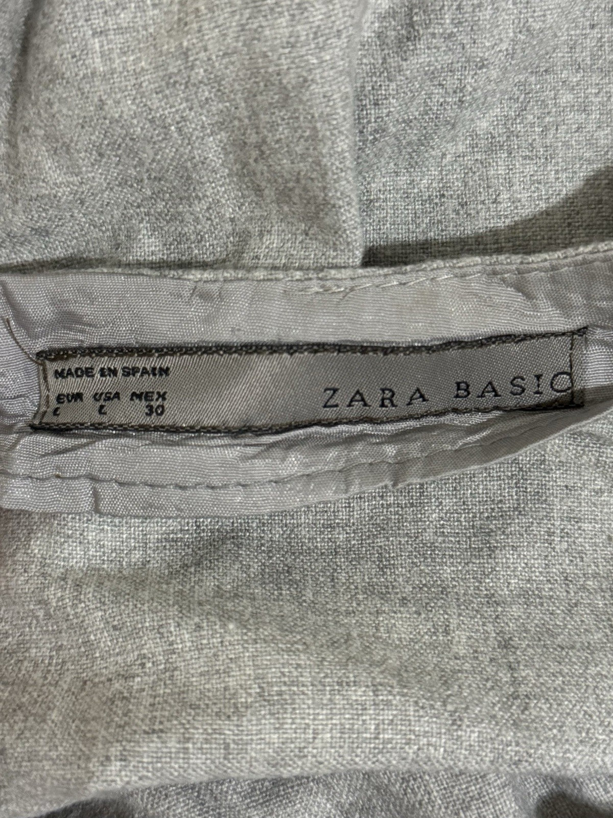 Zara Basic Ladies Grey Dress Size Eur L