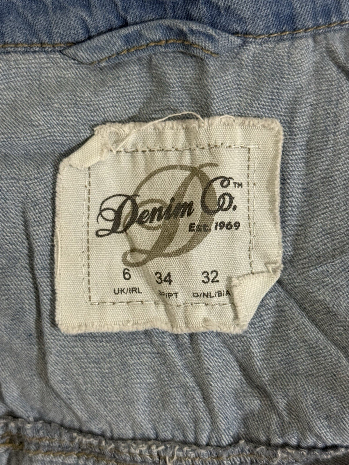 Denim Co Ladies Blue Button Up Shirt Size UK 6