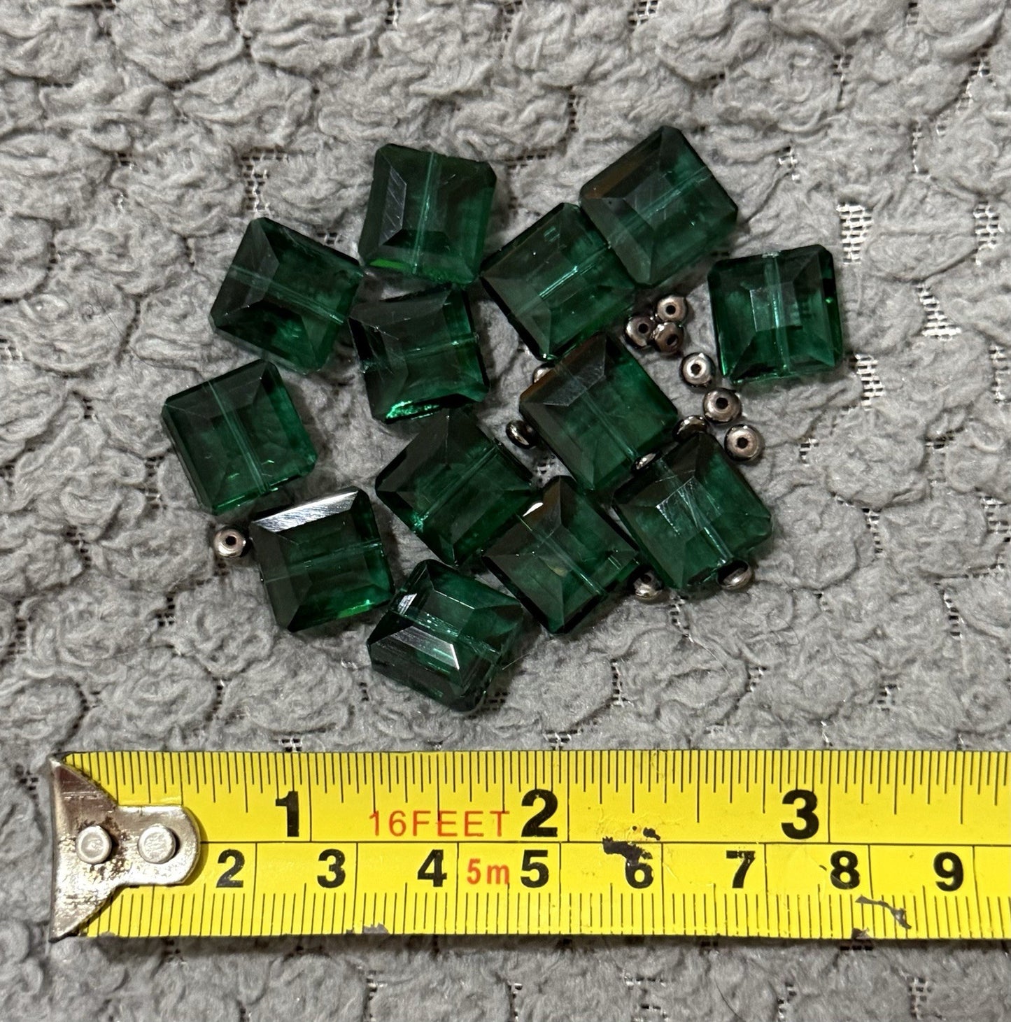 Green & Silver Beads Perfect For Jewellery Making