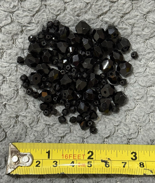 Black Coloured Beads Different Sizes Perfect For Jewellery Making Crafts