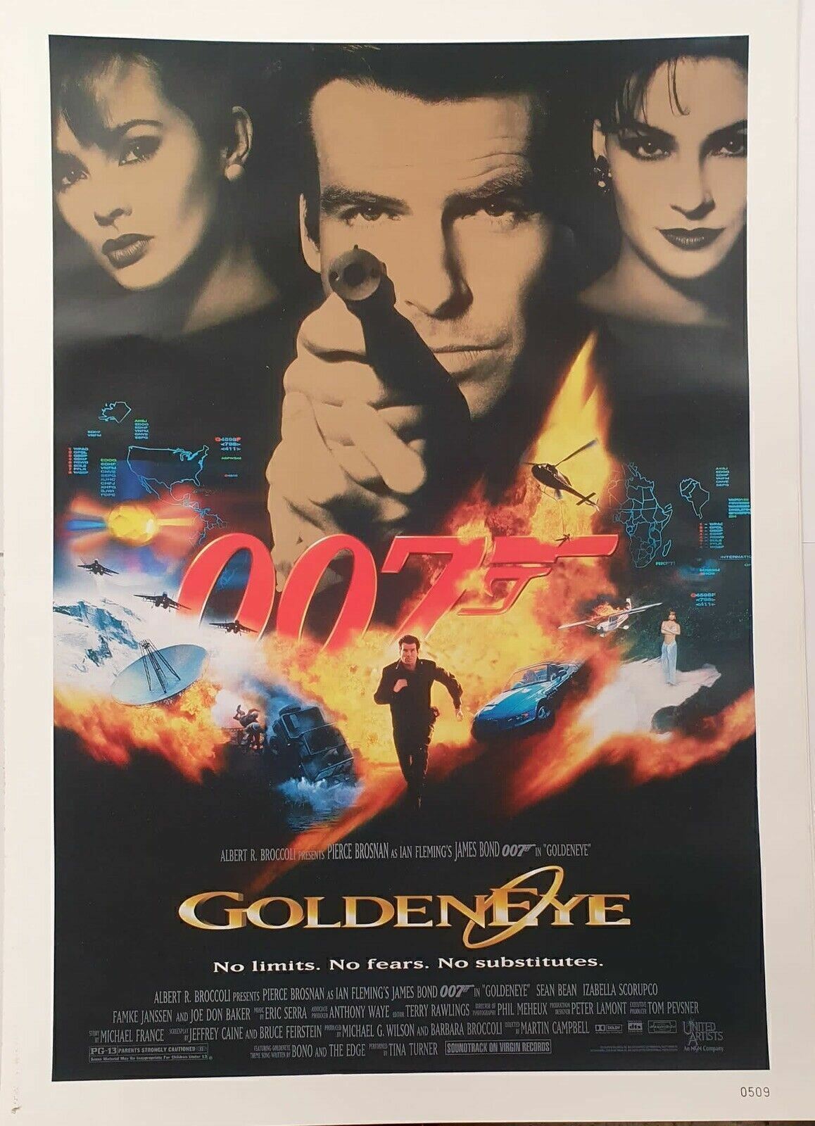 James Bond 007 Goldeneye Vintage Poster A2 Size 1995 Film Memorabilia