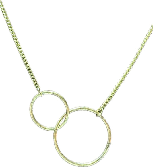 Gold Circle Pendant Necklace Elegant Costume Jewellery