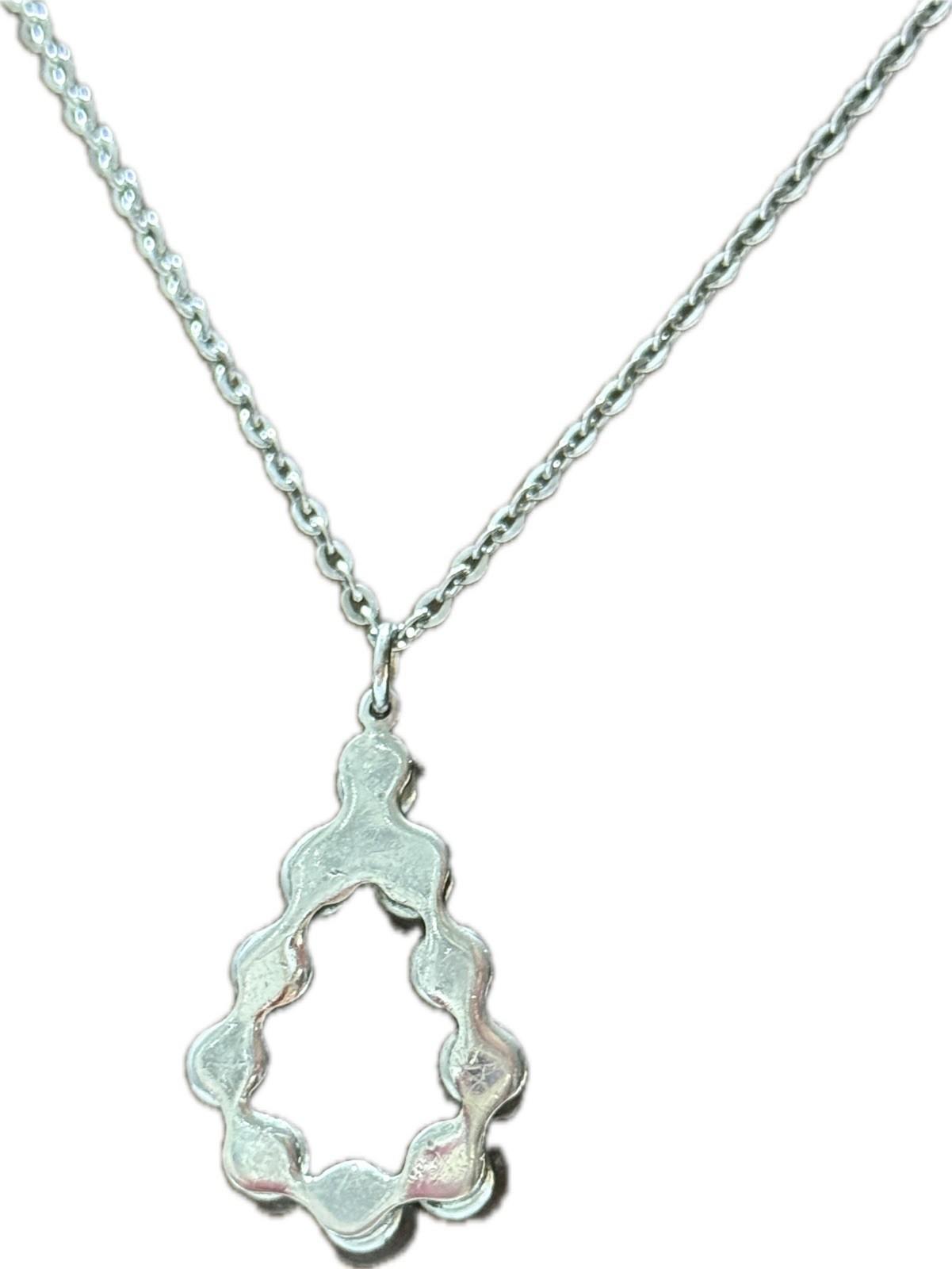 Silver Tear Drop Pendant Necklace Costume Jewellery