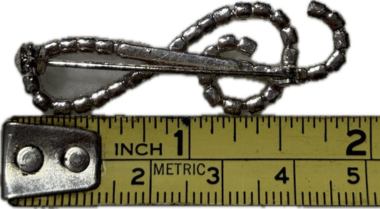 Silver Coloured Brooch Pin Costume Jewellery Elegant Accessory