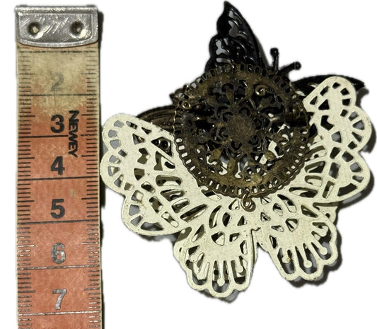 Butterfly Shaped Brooch Pin Multicoloured Costume Jewellery Unfinished