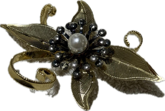 Multicoloured Floral Brooch Pin Costume Jewellery