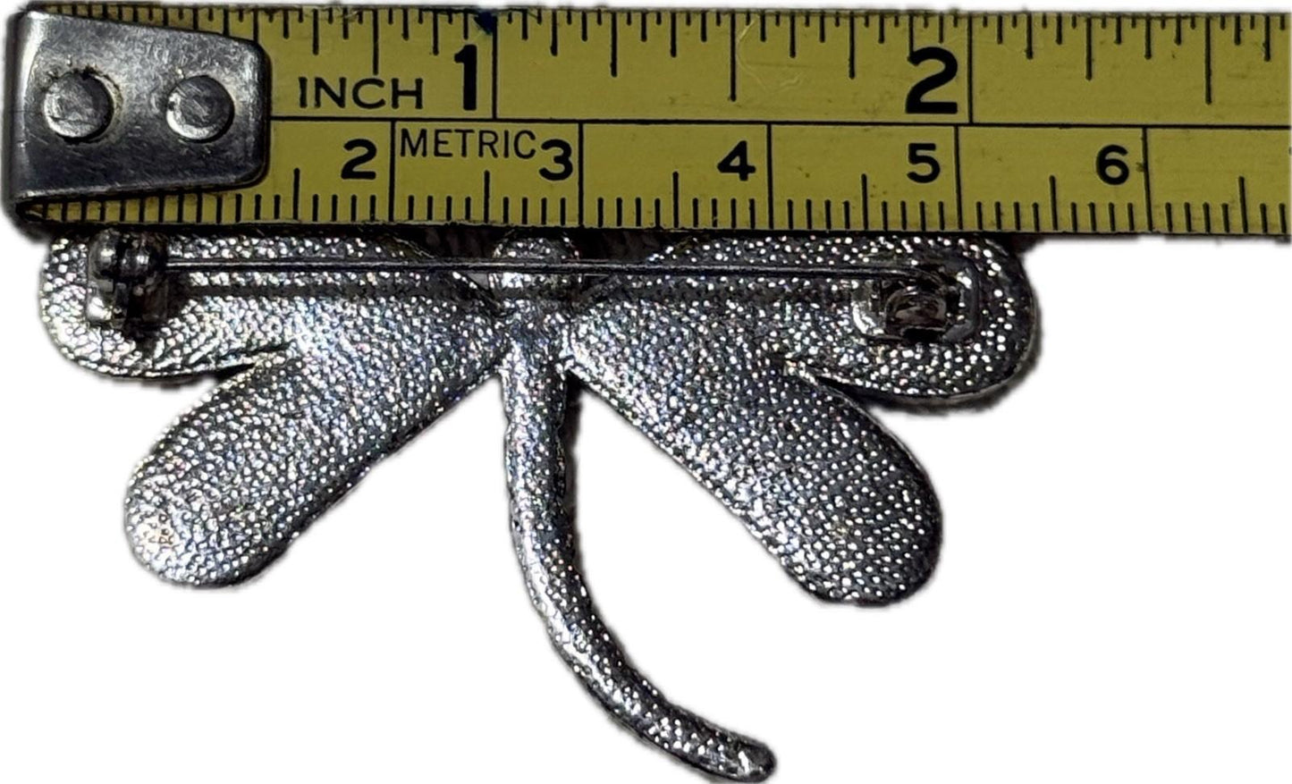 Pink & Silver Dragonfly Brooch Pin Costume Jewellery