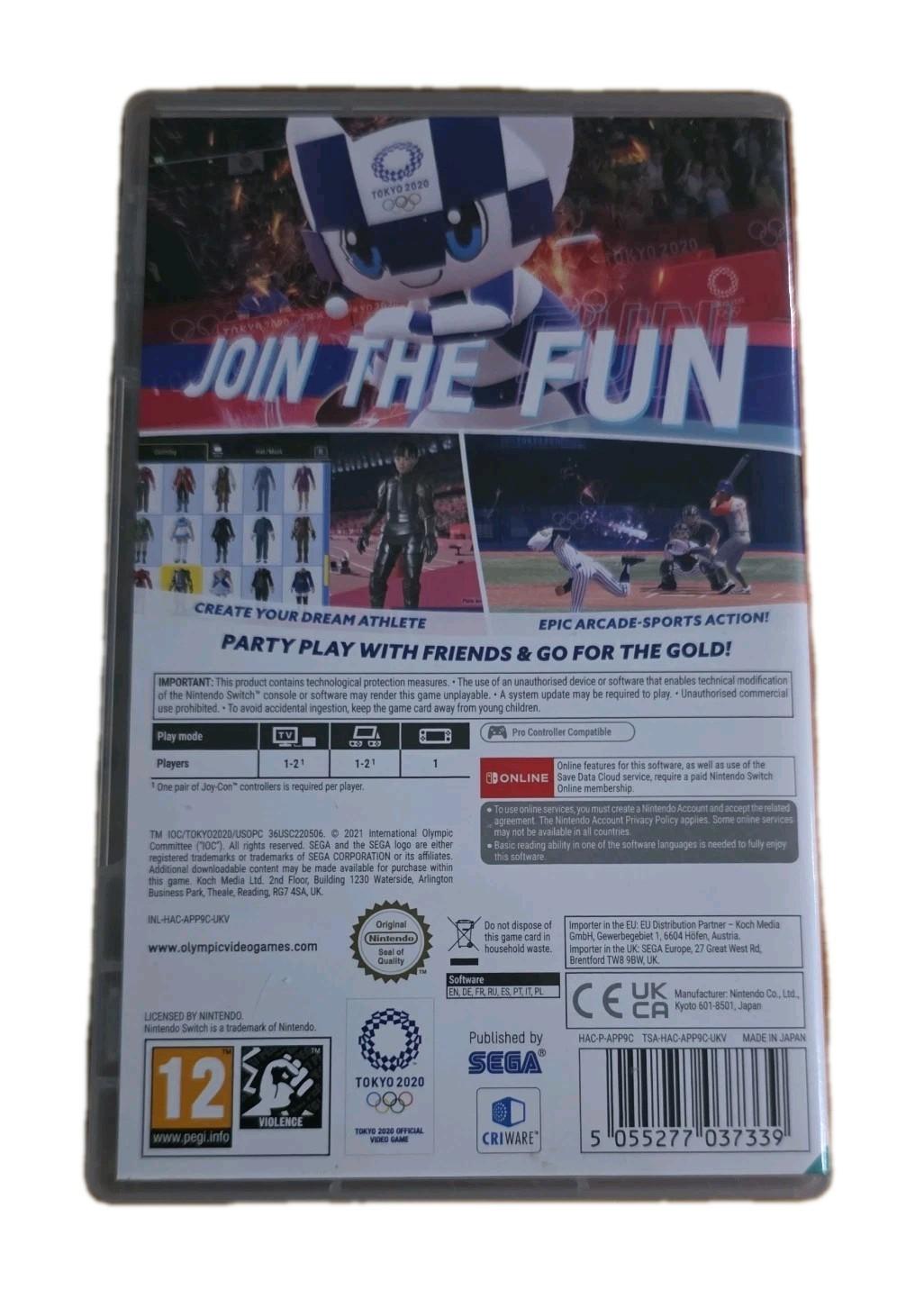 Olympic Games Tokyo 2020 Nintendo Switch 2021 Sports Game SEGA PEGI 12
