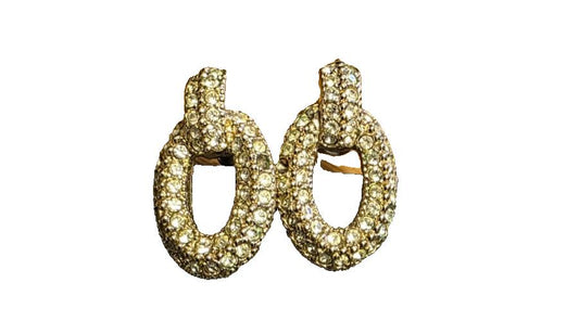 Christian Dior Earrings Rare Vintage 1960s Crystal Rhinestones Collectible