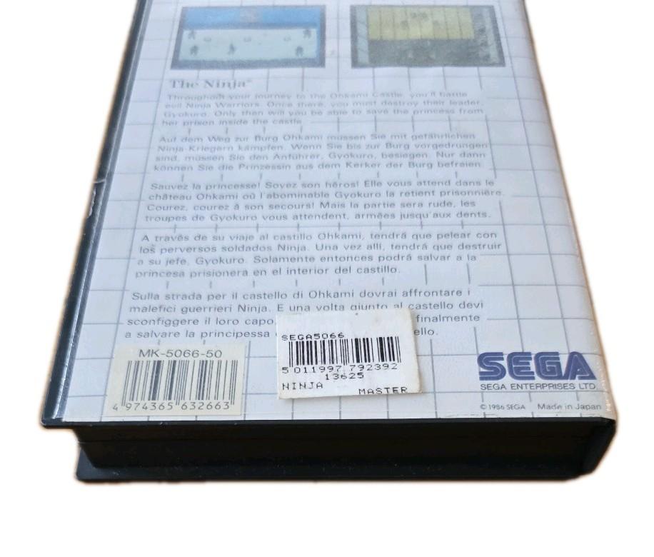 The Ninja SEGA Master System PAL Complete CIB White Grid Case MK-5066 UK Retro