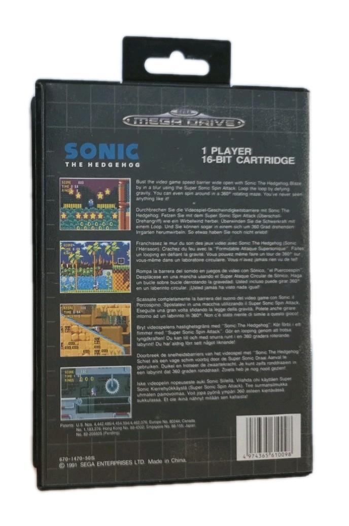 Sonic The Hedgehog Sega Mega Drive PAL UK Complete CIB Grid Case 1991 Classic