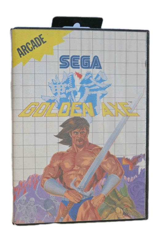 Golden Axe Sega Master System PAL White Grid Case Cartridge Tested Arcade