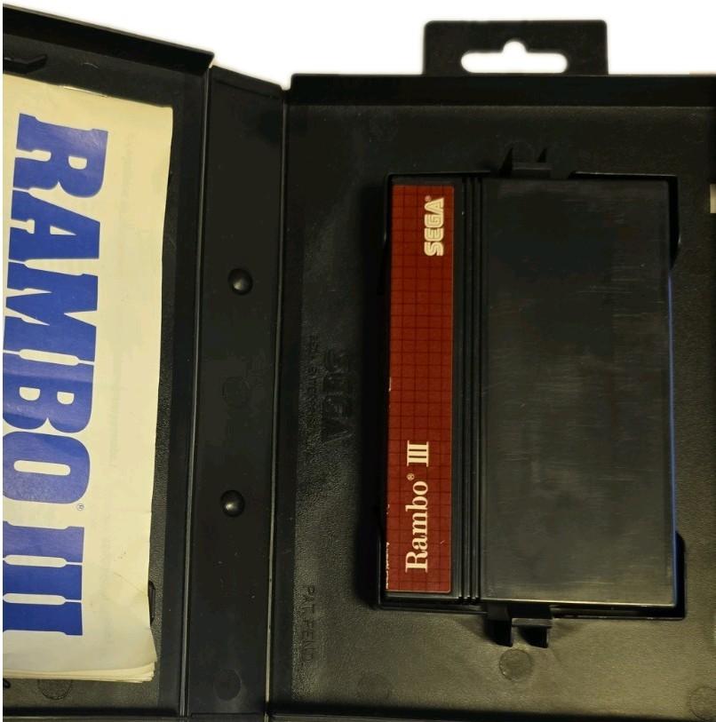 Rambo III Sega Master System PAL Complete CIB White Grid Manual Tested Shooter