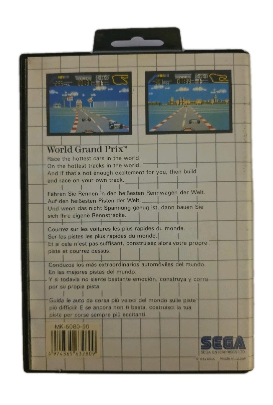 World Grand Prix Sega Master System PAL Complete CIB With Manual Racing