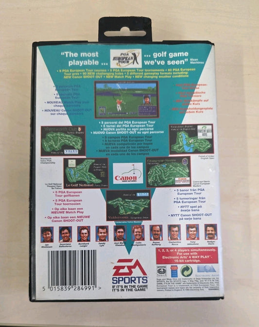 PGA European Tour SEGA Mega Drive Genuine Cartridge CIB Golf Game