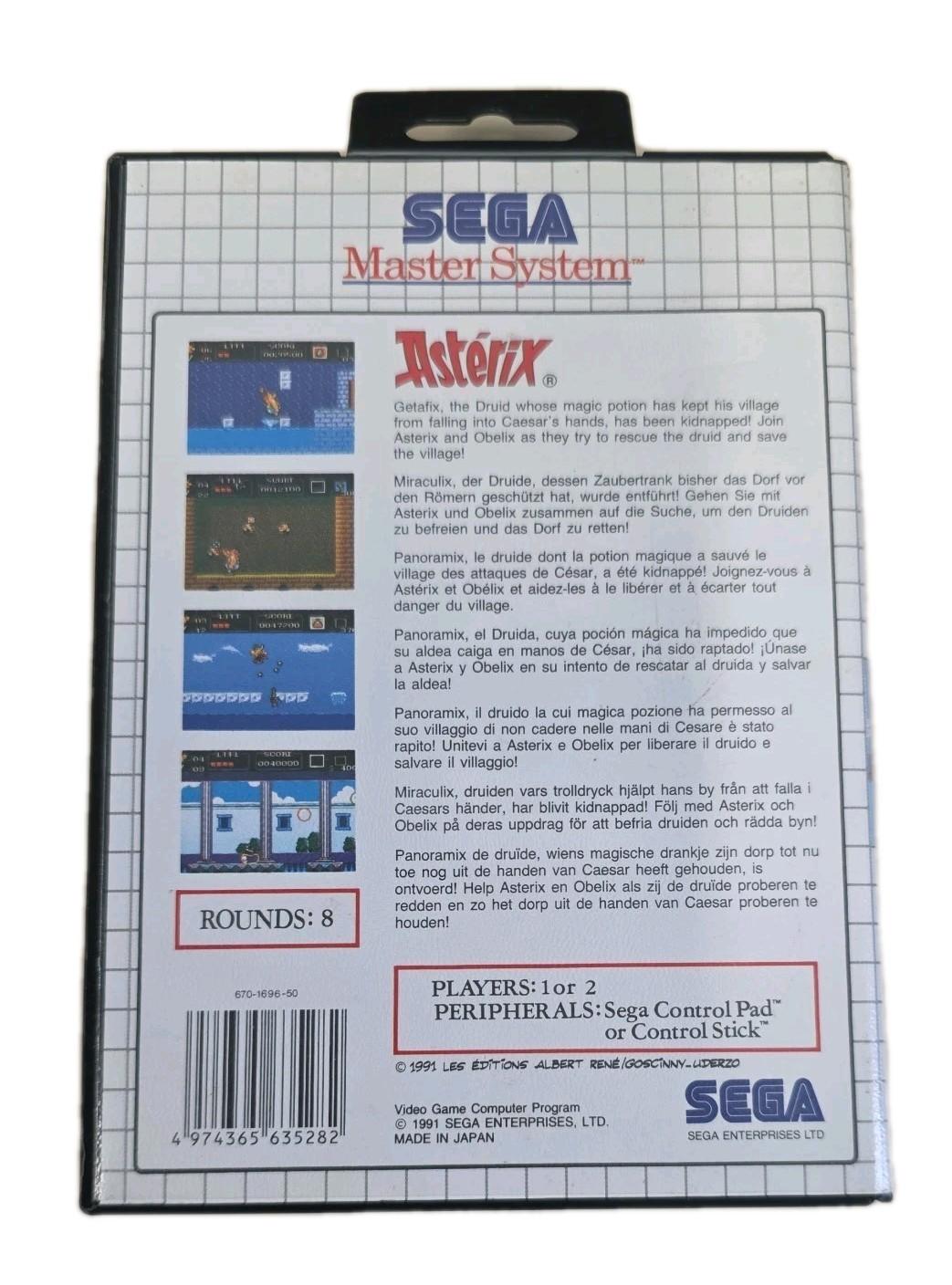 Asterix SEGA Master System Game - w/Manual 1991 Classic Platformer
