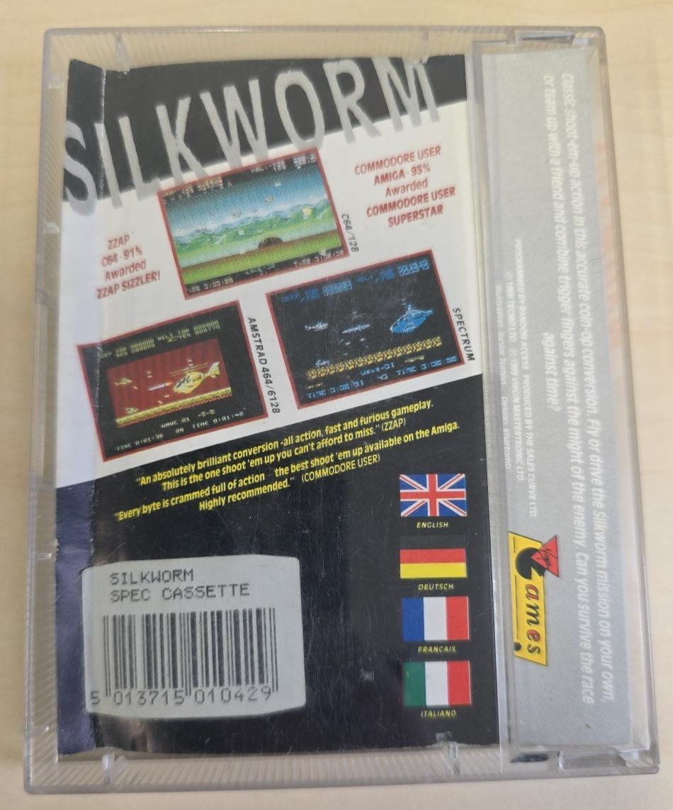 Silkworm ZX Spectrum Cassette Virgin Games Tested & Working