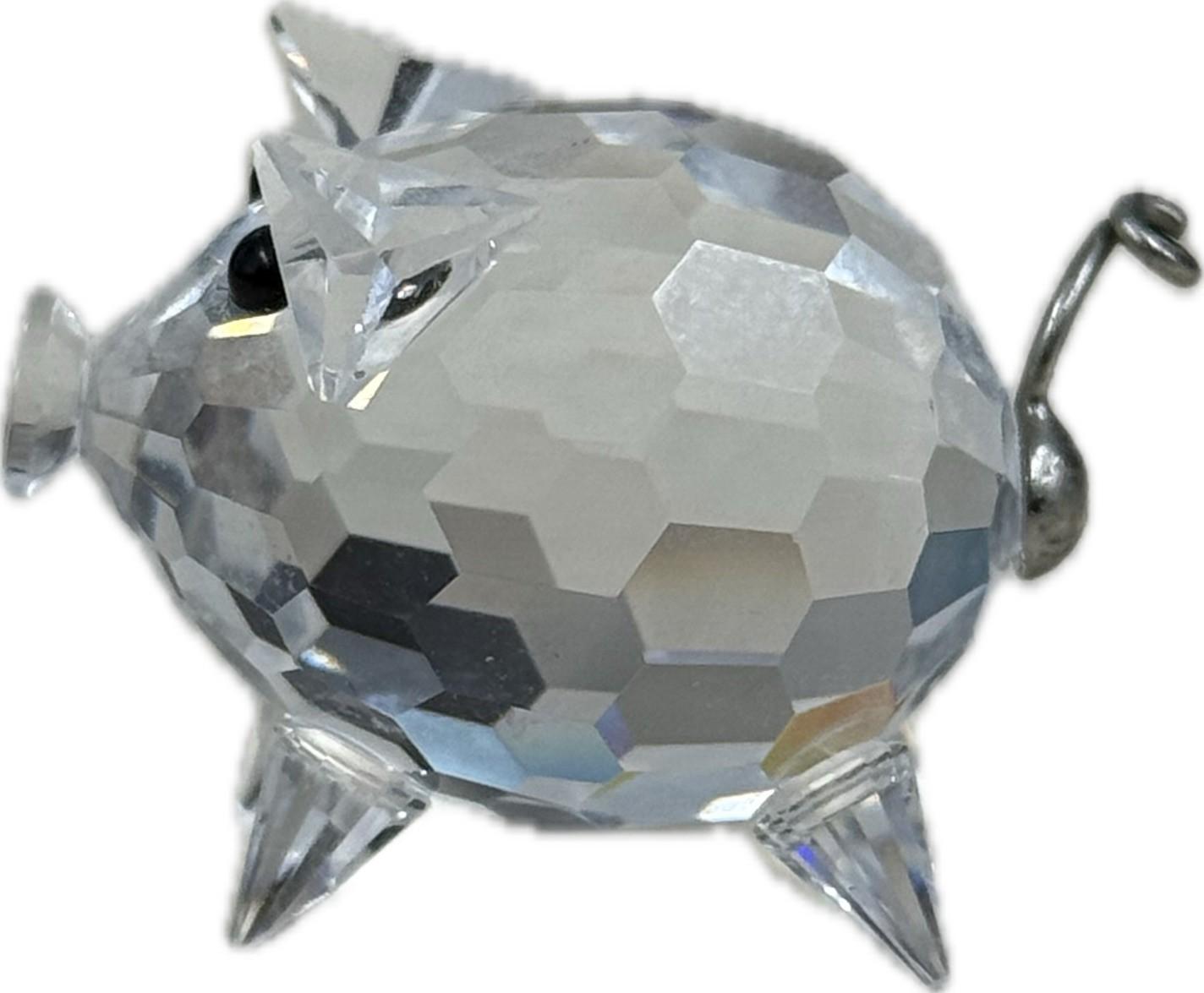 Swarovski Crystal Pig Mini Figurine Collectible Ornament Glass Animal