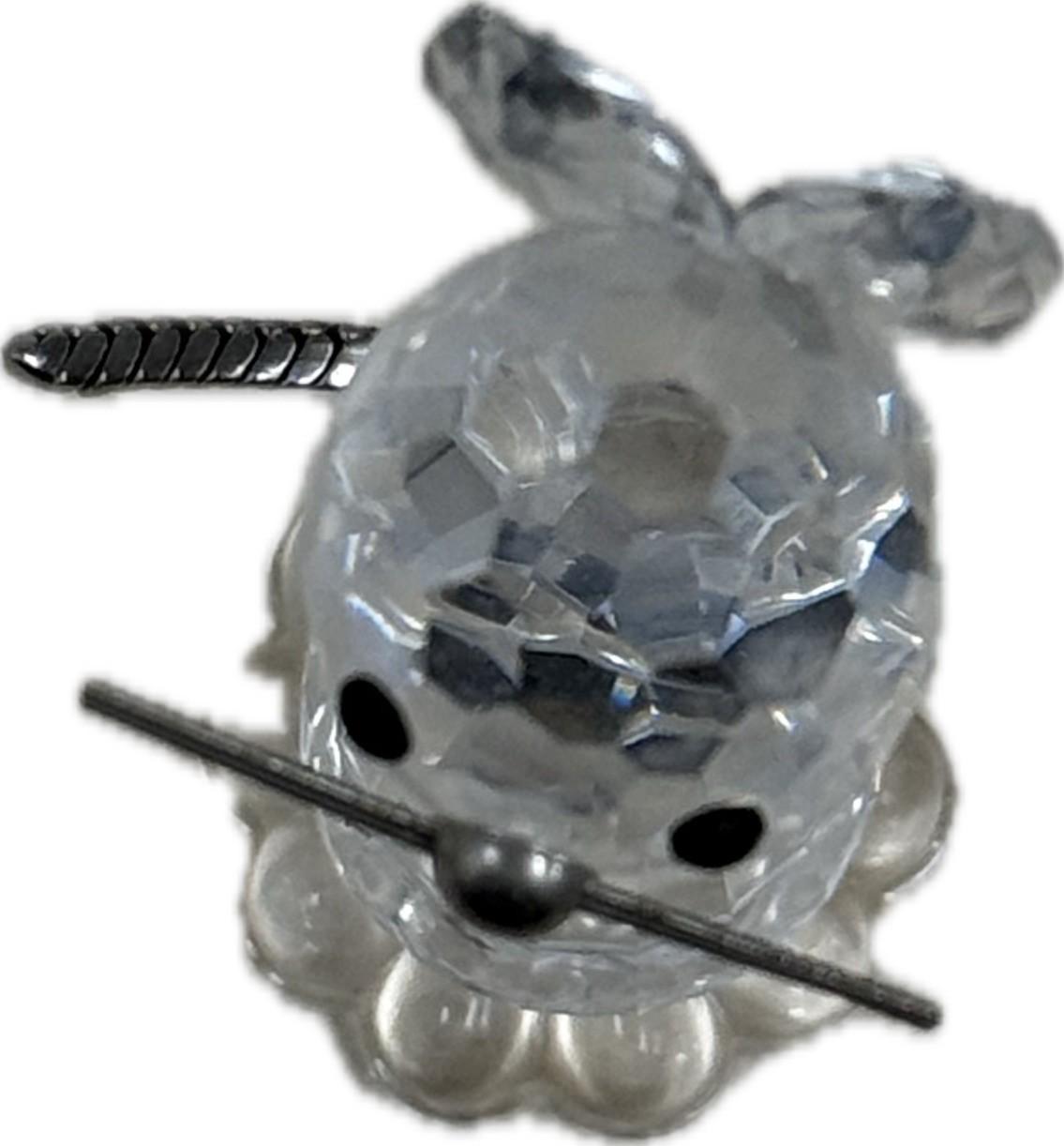 Swarovski Crystal Cat Mini Figurine Collectible Ornament Glass Animal