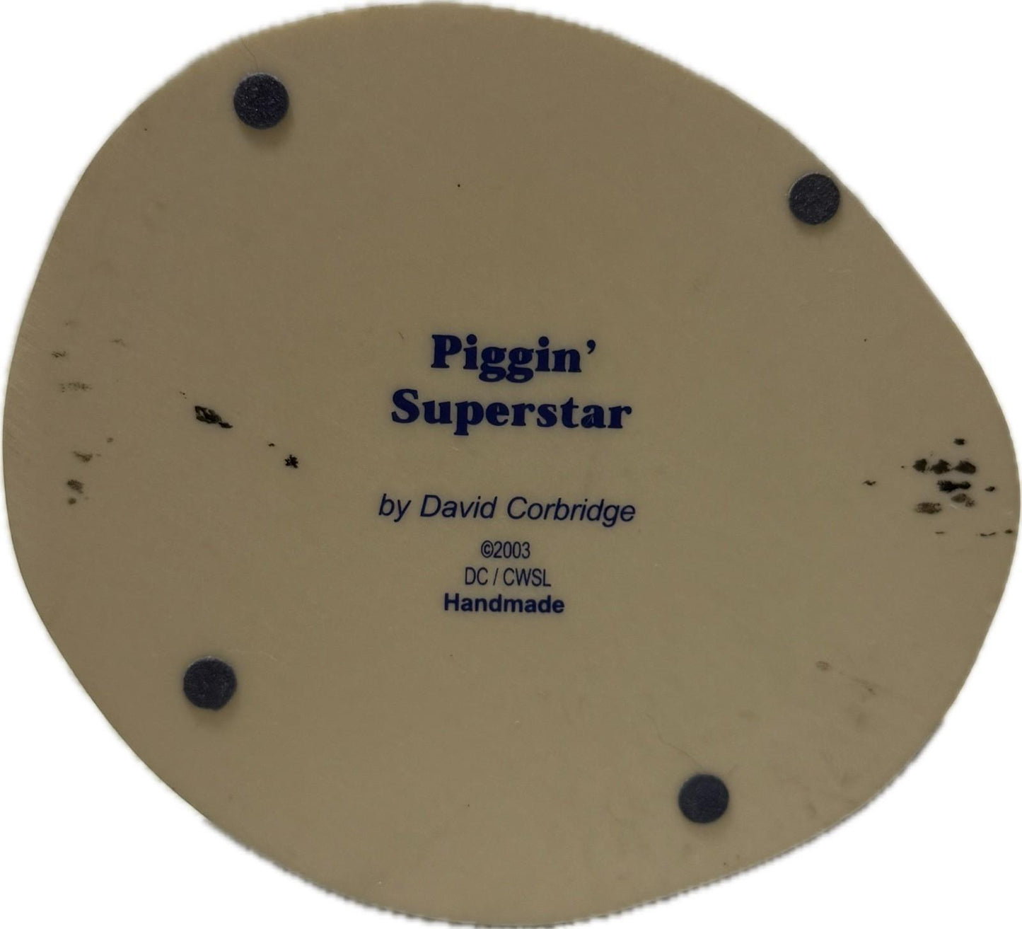 Piggin Superstar 2003 David Corbridge Handmade Ceramic Figurine