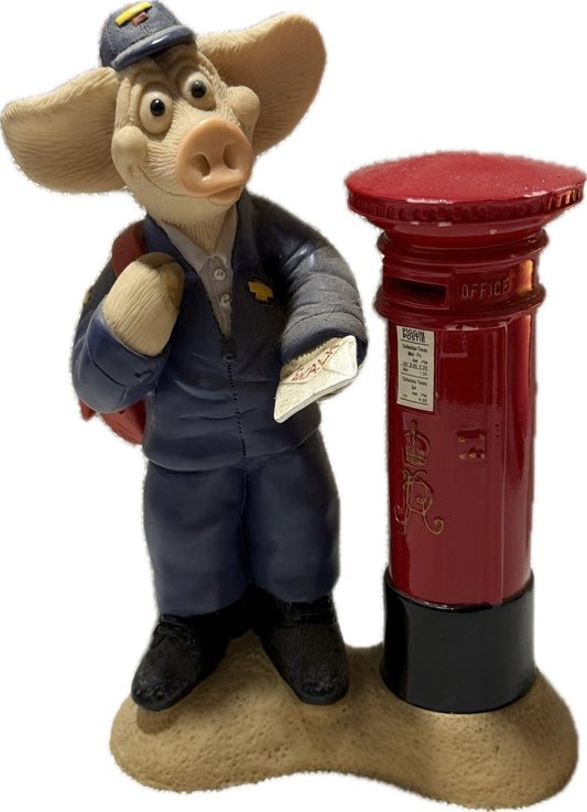 Piggin Postie 2003 David Corbridge Handmade Ceramic Figurine