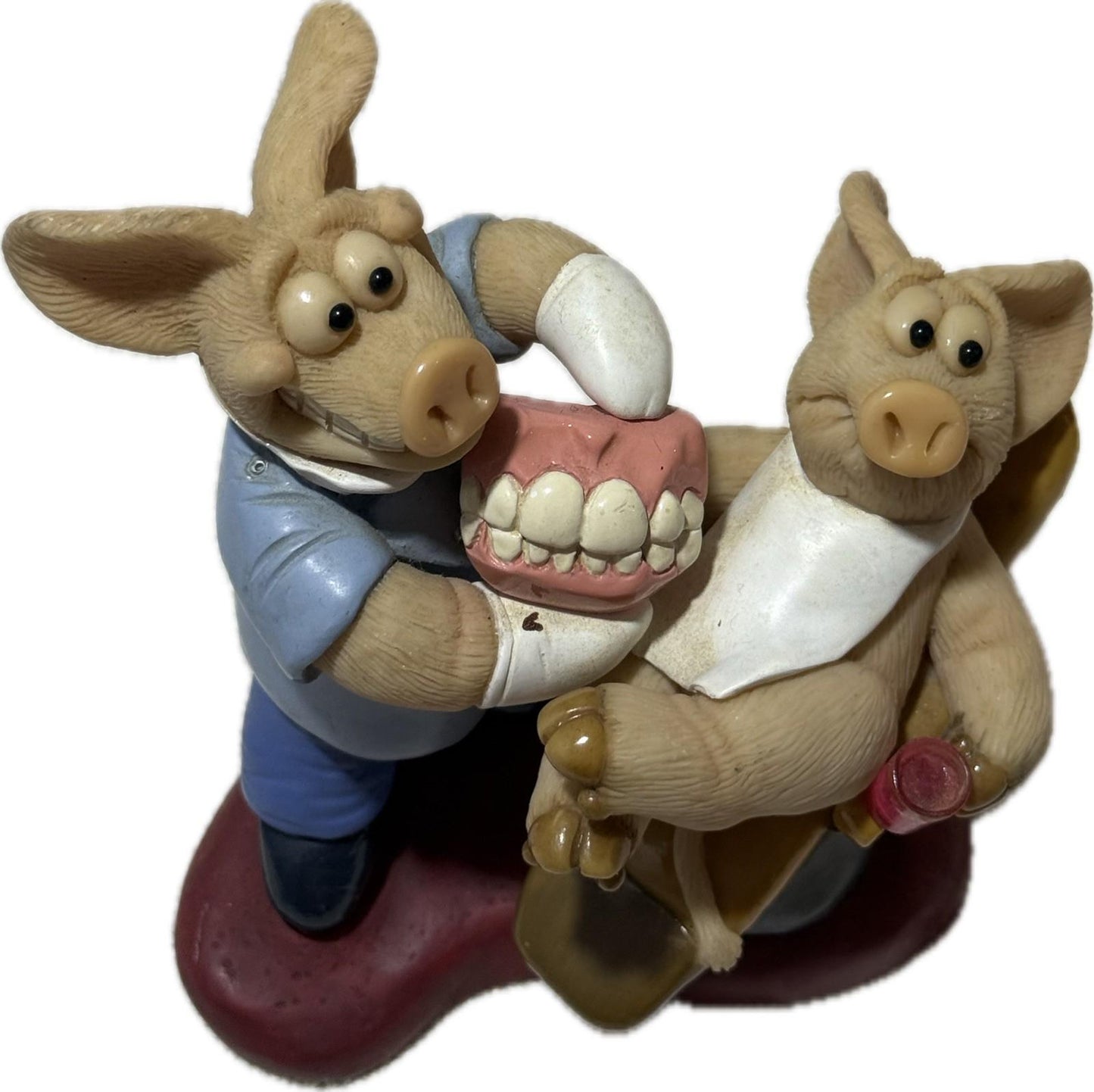 Piggin Down In The Mouth 2004 David Corbridge Handmade Ceramic Figurine