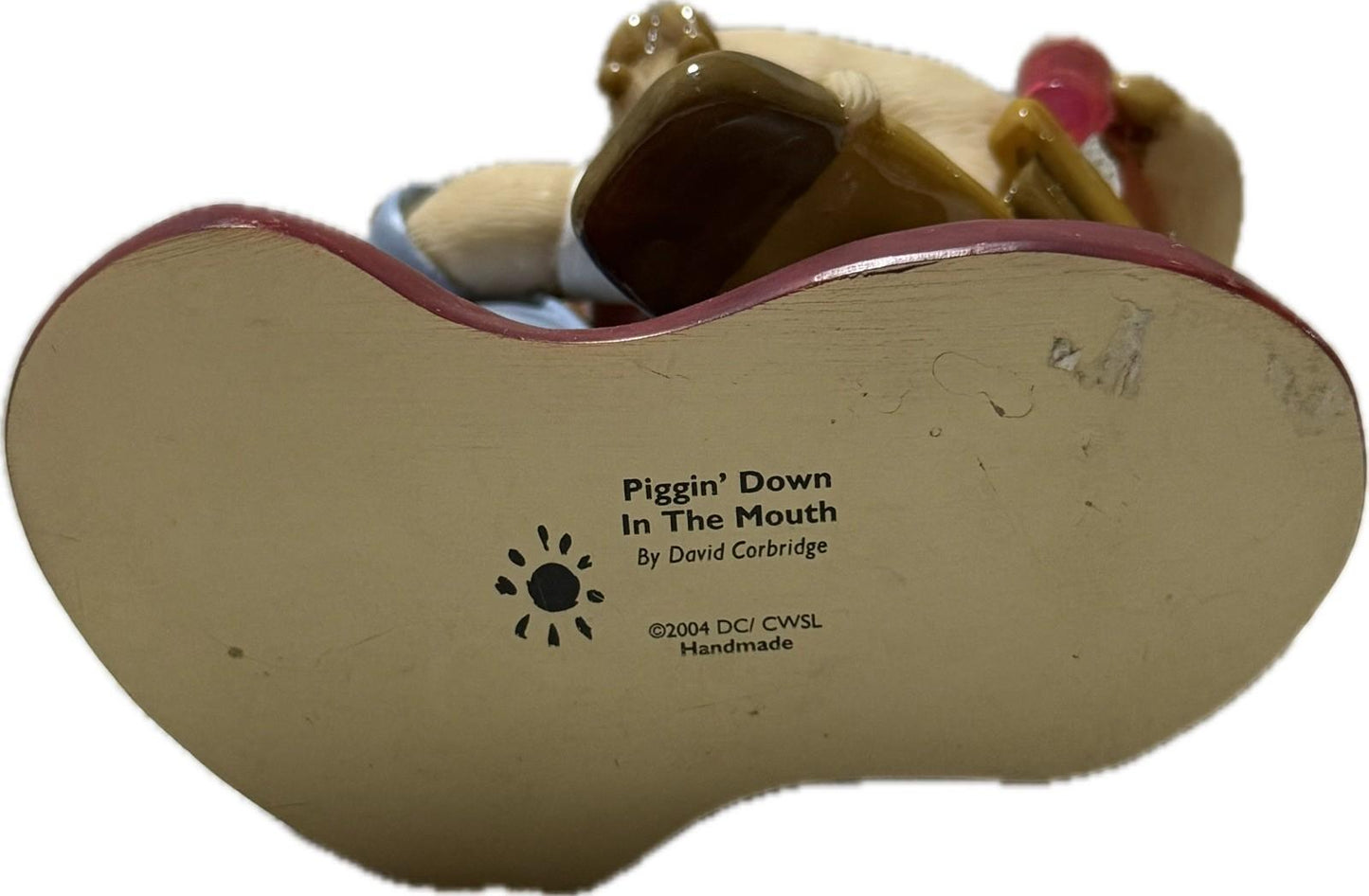 Piggin Down In The Mouth 2004 David Corbridge Handmade Ceramic Figurine