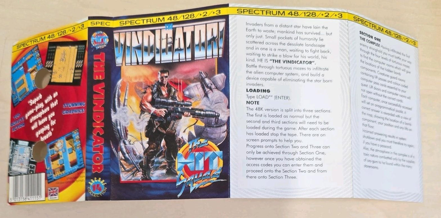 The Vindicator Hit Squad Arcade 14 ZX Spectrum Tape Tested & Working