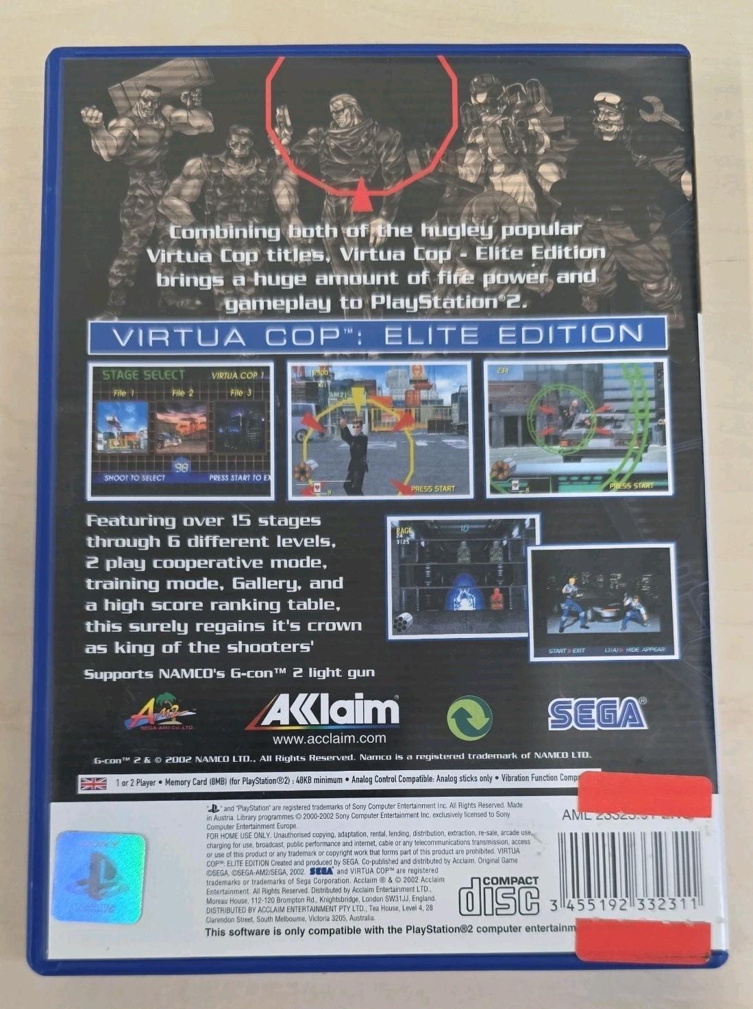 VIRTUA COP Elite Edition Playstation 2 PAL UK PS2 Shooter Game CIB Complete