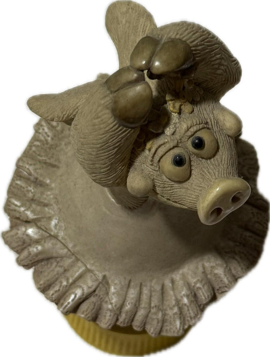 Piggin En-Pointe 2001 David Corbridge Handmade Ceramic Pig Figurine Ballet