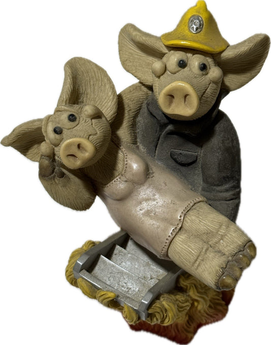 Piggin Hot Stuff 2001 David Corbridge Handmade Ceramic Pig Figurine Spicy