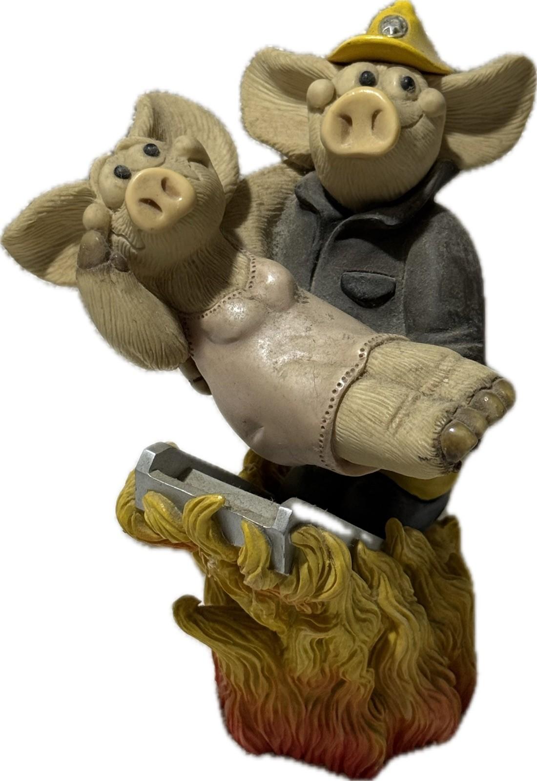 Piggin Hot Stuff 2001 David Corbridge Handmade Ceramic Pig Figurine Spicy