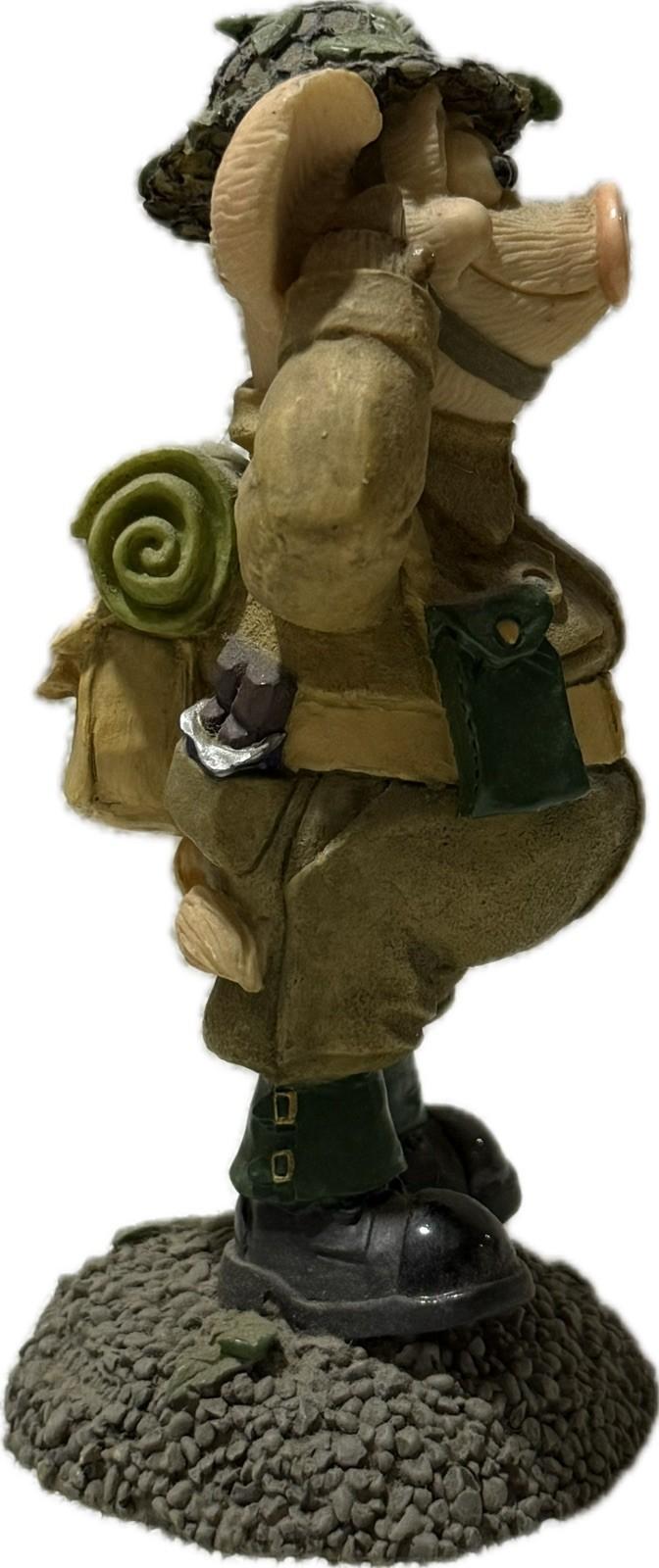 Piggin A-tten-tion 2003 David Corbridge Handmade Ceramic Pig Figurine Military