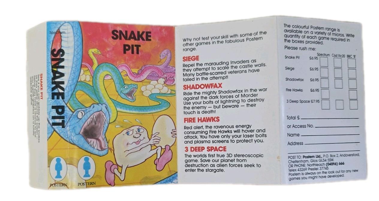 Snake Pit ZX Spectrum 48K 1986 Boxed Tested VGC Complete Retro Game