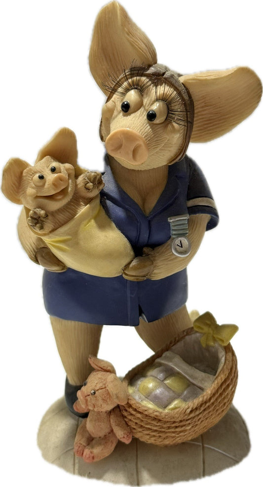 Piggin Special Delivery 2003 David Corbridge Handmade Ceramic Figurine