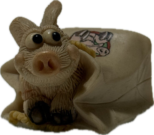Piggin Takeaway 1997 David Corbridge Handmade Ceramic Figurine