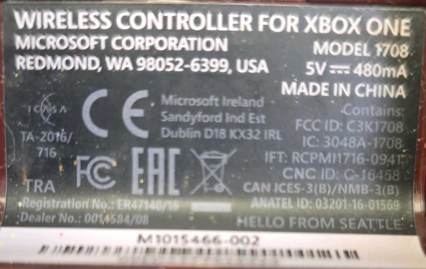 Xbox One Wireless Controller Red Microsoft Tested Working