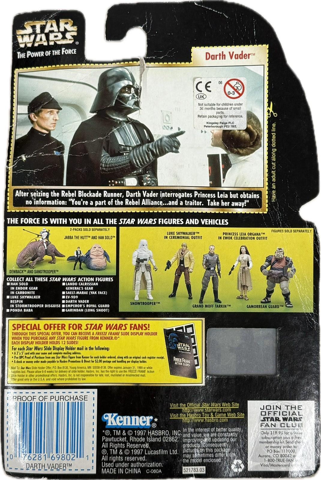 Star Wars POTF Darth Vader Freeze Frame 1997 Kenner MOC Figure