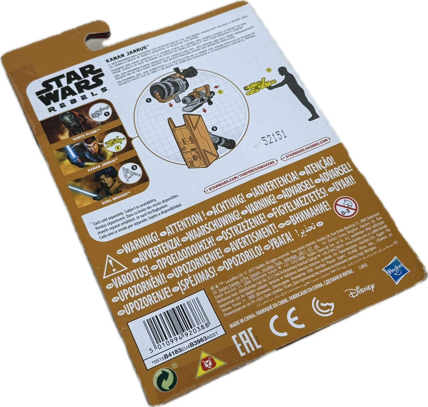 Star Wars Rebels Kanan Jarrus 3.75" Hasbro 2015 MOC Figure B4183