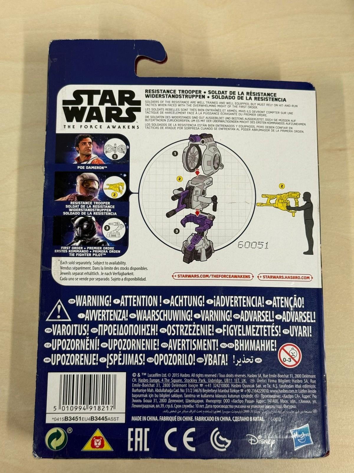 Star Wars Force Awakens Resistance Trooper 3.75" Hasbro 2015 MOC B3451