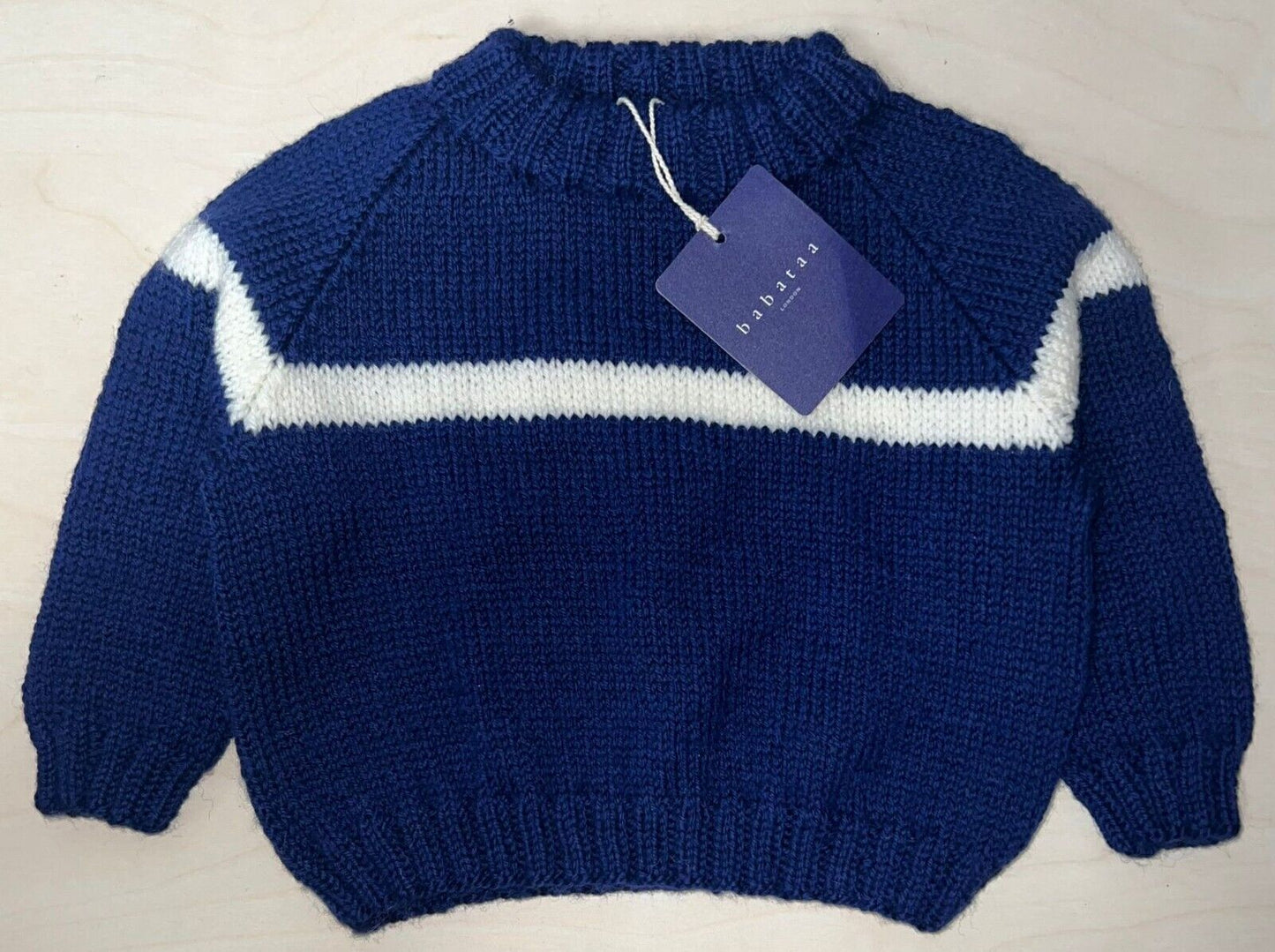 Baby Sweater Blue/White Designer Baby Clothing Fantastic Quality Merino Wool
