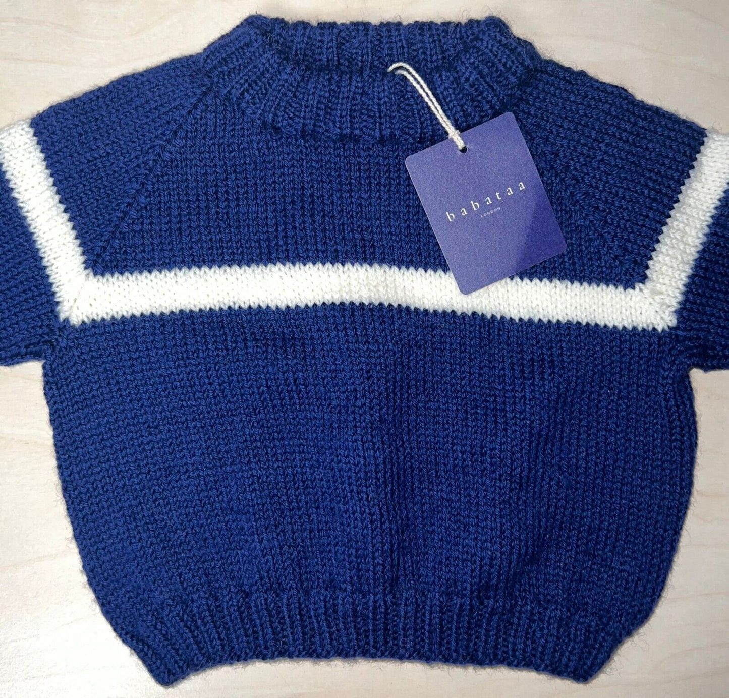 Baby Sweater Blue/White Designer Baby Clothing Fantastic Quality Merino Wool