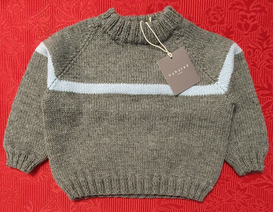 Baby Sweater Grey/Blue Designer Baby Clothing Fantastic Quality Merino Wool