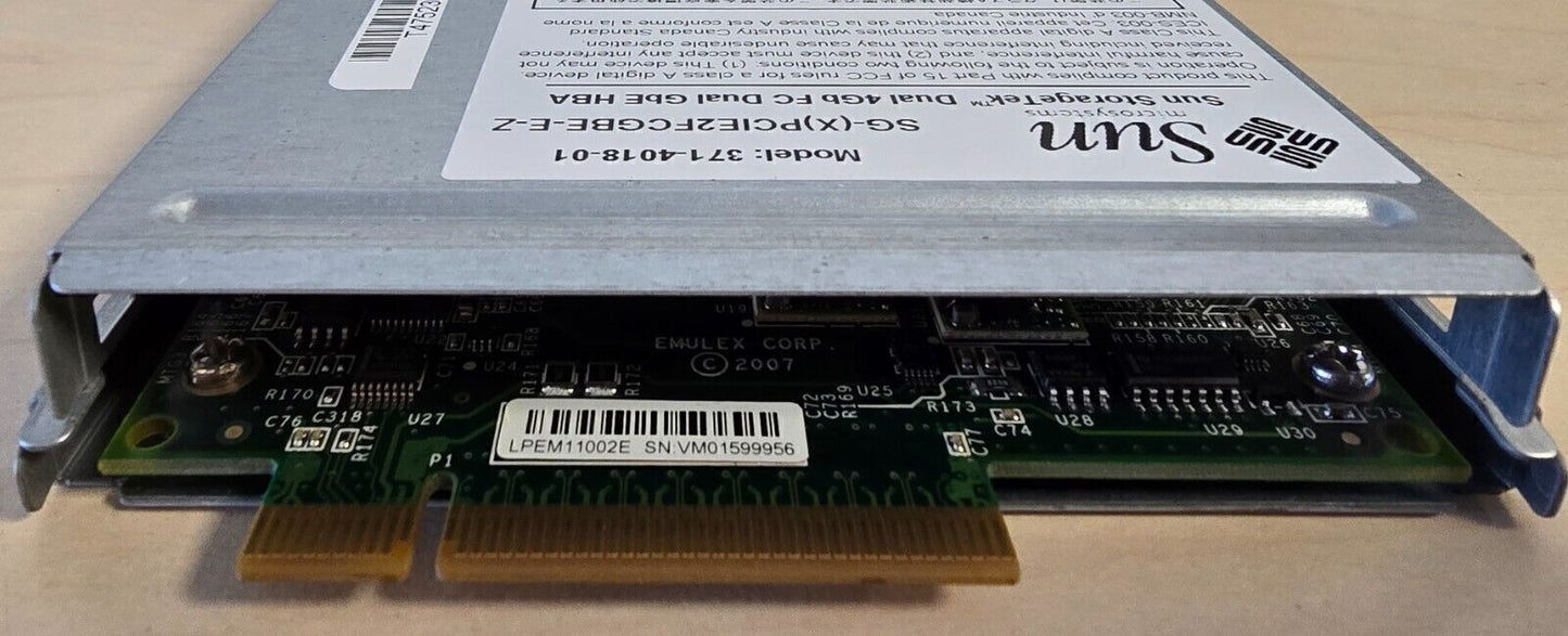 Sun 4Gb FC Dual GbE HBA Host Bus Adapter Enterprise Server