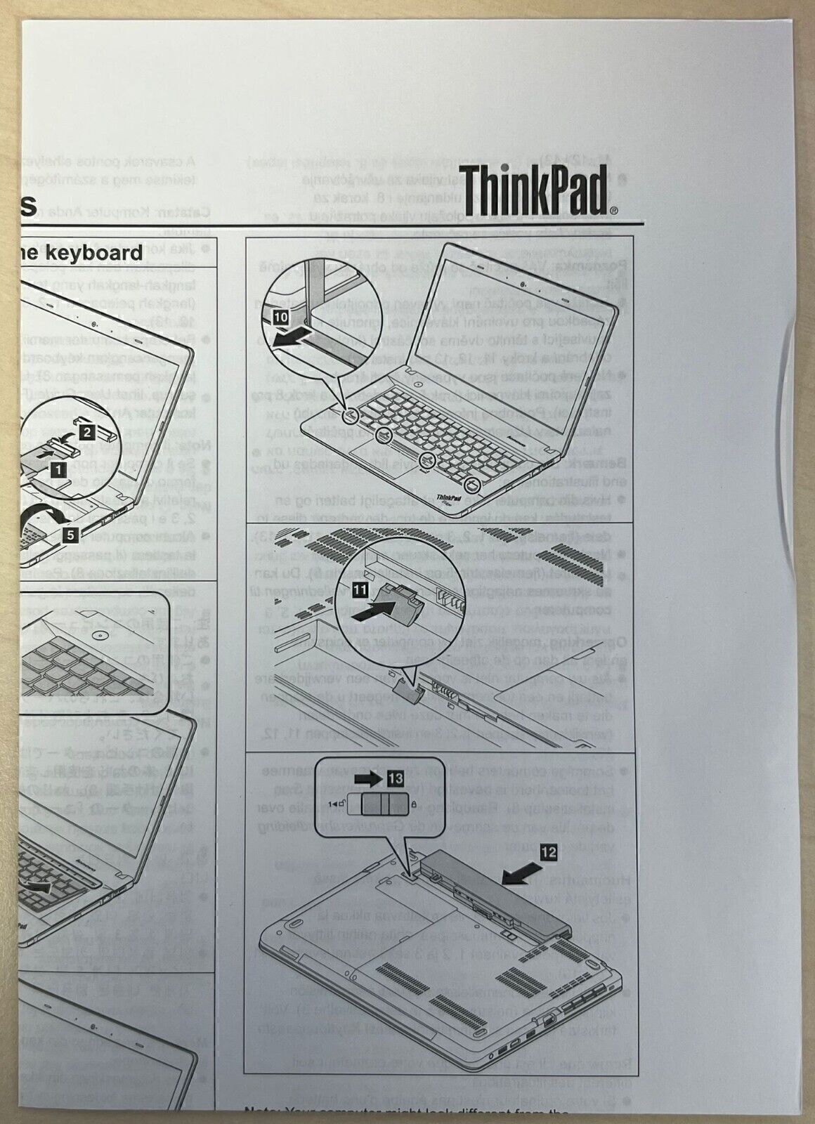 IBM Keyboard 01YR075 Lenovo ThinkPad 13 T460s UK Black